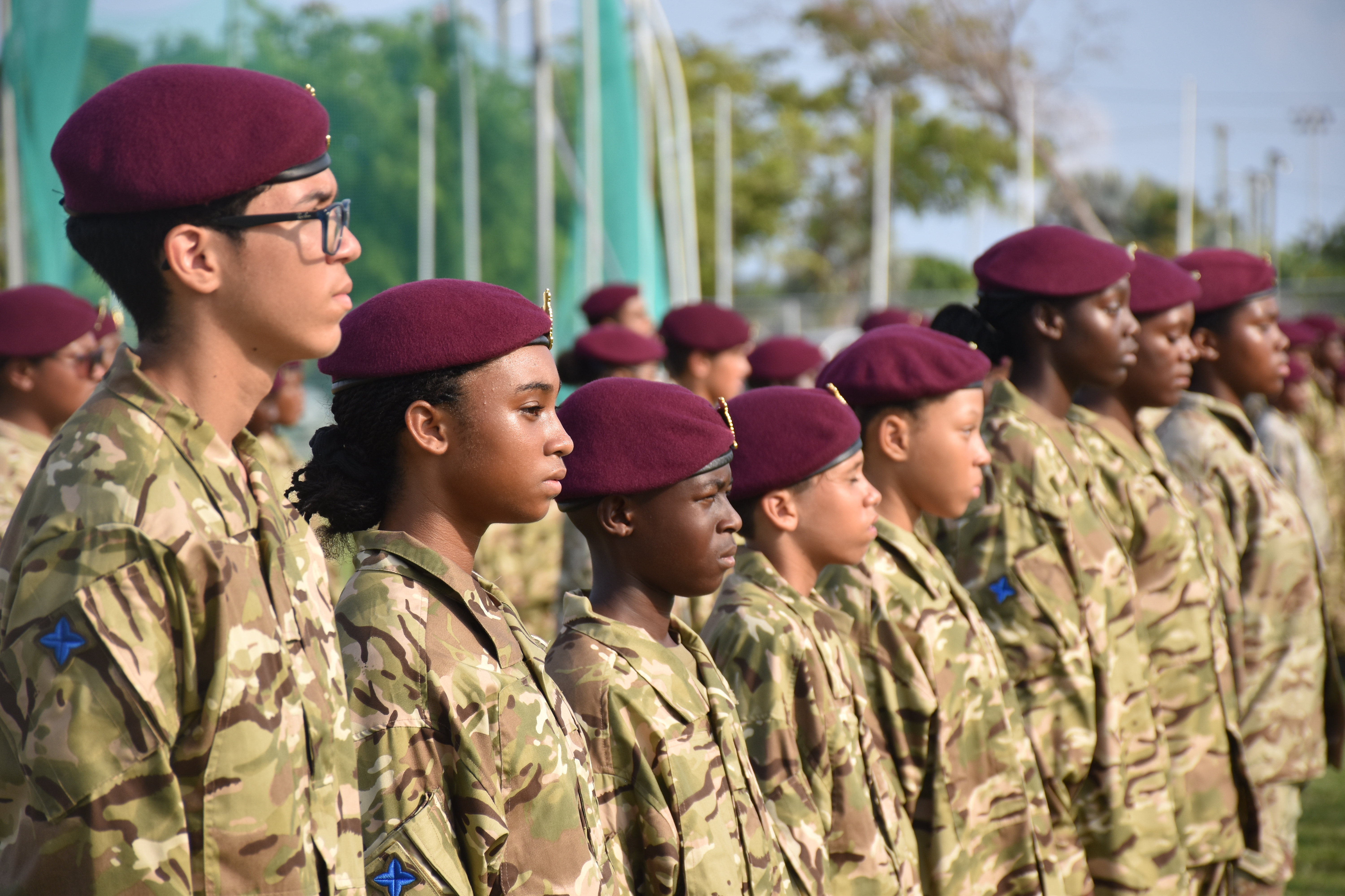 Army cadets in formation